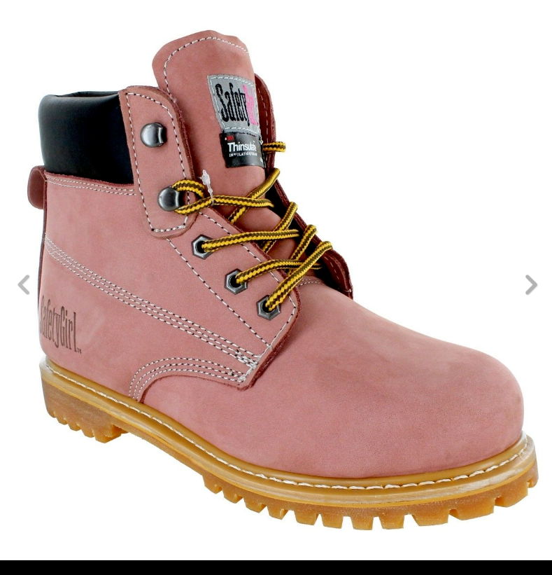 pink steel toed boots